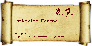 Markovits Ferenc névjegykártya